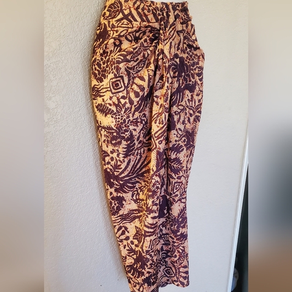 ZARA Purple and Tan Swim Cover-Up Sarongs Beach Swim Skirt Size XS - Picture 5 of 7